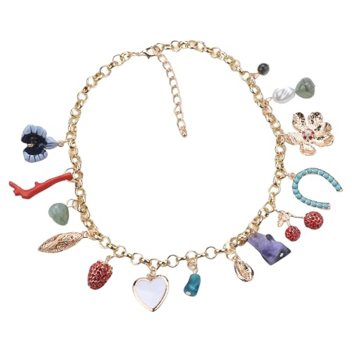 Sweeaau Anspruchsvolle florale Halskette aus robuster Legierung mit Brillanten, Accessoire zur Verschönerung Ihrer Outfits bei jeder Veranstaltung, Abend-Party-Halskette von Sweeaau