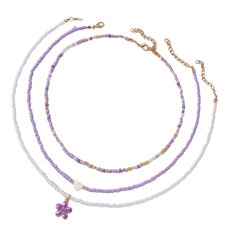 Sweeaau Artistics Perlenhalsketten-Set mit mehreren Strängen, tragbar, belastbar, mehrlagiger Schmuck, Einheitsgröße, Wie beschrieben, Wie beschrieben von Sweeaau