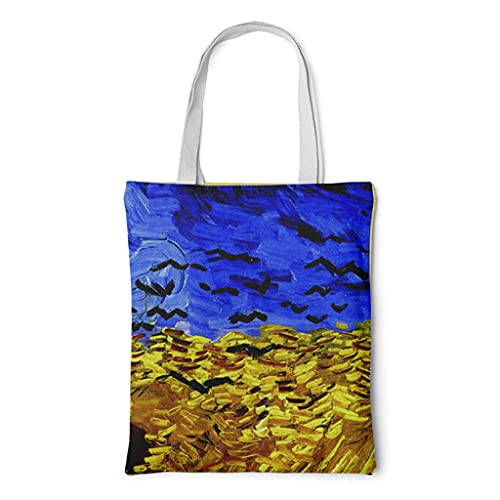 Sweeaau Damen Canvas Schultertasche Tote Geldbörse Retro Kunst Mode Handtasche Messenger Satchel Einkaufstasche Kleine Handtaschen für Frauen Schultertaschen, D, One Size von Sweeaau