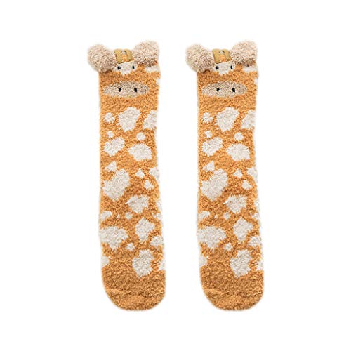 Sweeaau Damen Winter flauschige Hausschuhsocken Cartoon Tier Koralle Samt Strumpfwaren Socken, braun, Einheitsgröße Sweeaau Damen Winter flauschige Hausschuhsocken Cartoon Tier Koralle Samt Strumpfwaren Socken, braun, Einheitsgröße von Sweeaau