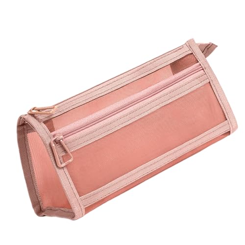Sweeaau Doppelschichtiges Netz-Federmäppchen, Stiftetasche, großes Fassungsvermögen, Stifteetui, transparente Tasche, Schreibtisch-Organizer, doppelschichtiges Netzgewebe, transparent, für Schule und von Sweeaau