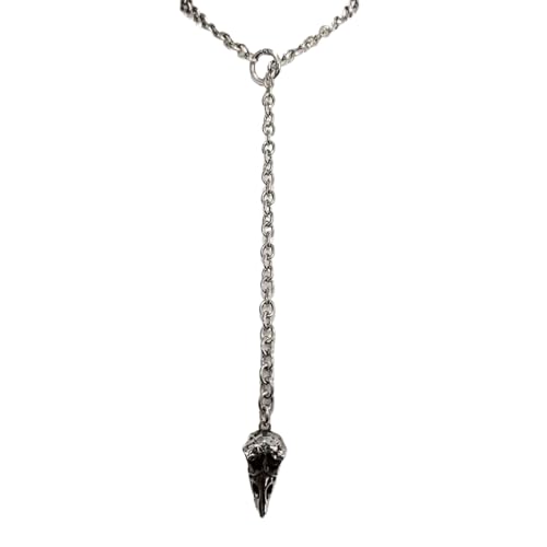 Sweeaau Einzigartige Gothic-Kette mit Krähenschädel-Kette, verstellbare Legierung, handgefertigt, dunkles ästhetisches Accessoire für Damen und Herren, verstellbare Gothic-Kette Sweeaau Einzigartige Gothic-Kette mit Krähenschädel-Kette, verstellbare Legierung, handgefertigt, dunkles ästhetisches Accessoire für Damen und Herren, verstellbare Gothic-Kette von Sweeaau