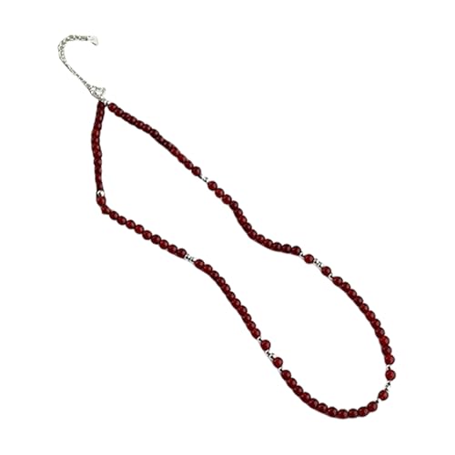 Sweeaau Elegante Halskette mit natürlichen Edelsteinen, Türkis/Onyxperlen, Choker, verstellbare Länge, Schlüsselbeinkette, Zubehör für Frauen, Kristallanhänger von Sweeaau