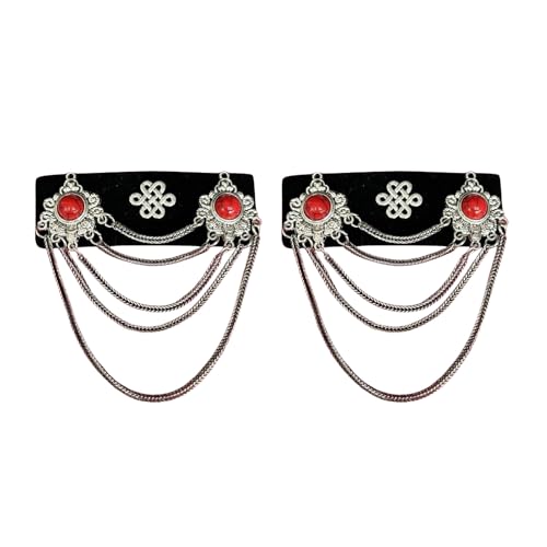 Sweeaau Elegantes Fusselhaar-Accessoire mit mongolischem Flair und fließenden Quasten, tragbar für Retro- und Ethno-Fashion-Liebhaber, Retro-Strass-Designs von Sweeaau