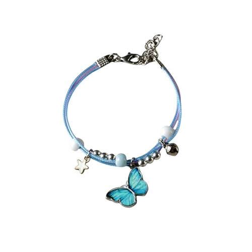 Sweeaau Fashionabel Fußkettchen mit Schmetterlings-Perlen, bunt, verstellbar, gewebtes Seil, für Damen, Mädchen, Kinder, Geburtstag, Party, Geschenk, minimalistischer Stil Sweeaau Fashionabel Fußkettchen mit Schmetterlings-Perlen, bunt, verstellbar, gewebtes Seil, für Damen, Mädchen, Kinder, Geburtstag, Party, Geschenk, minimalistischer Stil von Sweeaau