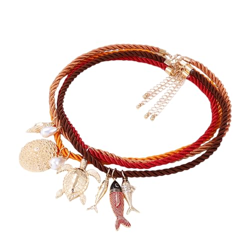 Sweeaau Halskette mit Meerestieren, verstellbar, Schmuck, Zincs-Legierung, Strandpartys, Accessoire für Küstenliebhaber, leichtes Party-Zubehör, Einheitsgröße, Wie beschrieben, Wie beschrieben von Sweeaau
