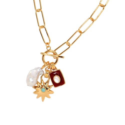 Sweeaau Modische Halskette mit Anhänger in lebendigen Farben für modische Frauen und Studenten, stilvolle Outfits, formelle Anlässe von Sweeaau