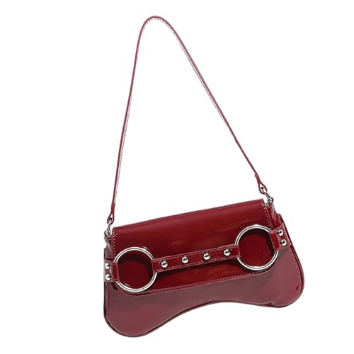 Sweeaau Schultertaschen für Damen, Geldbörse, Umhängetasche, trendige Lederhandtasche, elegante Tragetasche, Sättel, trendige Unterarmtasche, a, One Size von Sweeaau