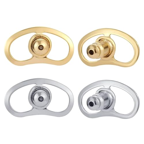 Sweeaau Set mit 4 verstellbaren Ohrringverschlüssen für große Ohrringe, praktische Ohrverschlüsse, Ohrläppchen, Flicken, schwere Ohrringe von Sweeaau