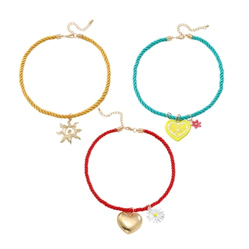 Sweeaau Stil-Halskette mit floralem Herz und Sonnenblumen, Schlüsselbein-Dekoration, für Damen, mit stabilen Legierungsmaterialien, Sonnenblumen-Herz-Anhänger von Sweeaau