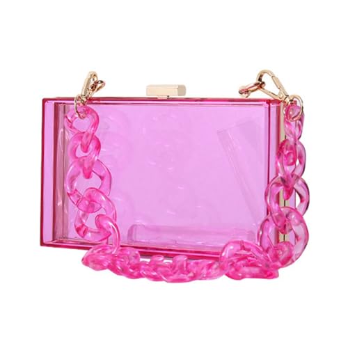 Sweeaau Stilvolle transparente Box für formelle Anlässe, modische und Abendtasche für Partys und Hochzeiten, transparente PVC-Handtasche, violett von Sweeaau