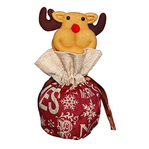 Weihnachtliche Süßigkeitentüte, Spielzeug für Kinder und Erwachsene, zartes Zubehör, Partyzubehör, Schneemann/Elch/Weihnachtsmann, optionale Taschen, klein, C von Sweeaau