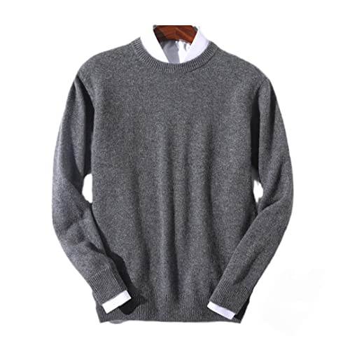 100% Kaschmir Pullover Herren Pullover Herbst Winter Weich Warme Jersey Hombre Pullover Pull Homme Strickpullover Dunkelgrau 9L von Sweejim