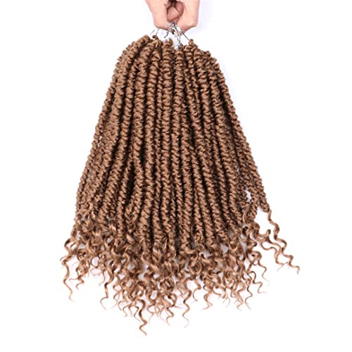 12" Pre Ed Spring Crochet Hair Curly Bouncy Synthetic Crochet Braids For Women Black Ombre Braiding Hair 27 12inches 5Pcs/Lot von Sweejim
