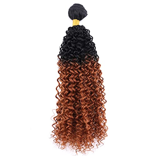 Afro Kinky Curly Hair Bundles Ombre Black To GN Cosplay Synthetic Hair Weave Extensions For Women T1B30 20 inch 3 pcs von Sweejim