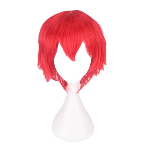 Cosplay-Perücke, Universelle Farbe, Harajuku-Stil Für Herren, Kurzes Haar, Umgedreht K049-7 Big Red von Sweejim