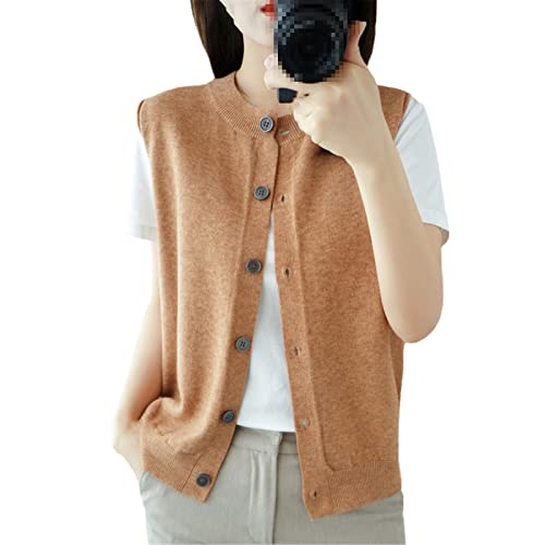 Damen V-Ausschnitt Kaschmir Weste Pullover Ärmellos Cardigan Pullover Lose Strickweste, Khaki9, M Damen V-Ausschnitt Kaschmir Weste Pullover Ärmellos Cardigan Pullover Lose Strickweste, Khaki9, M von Sweejim