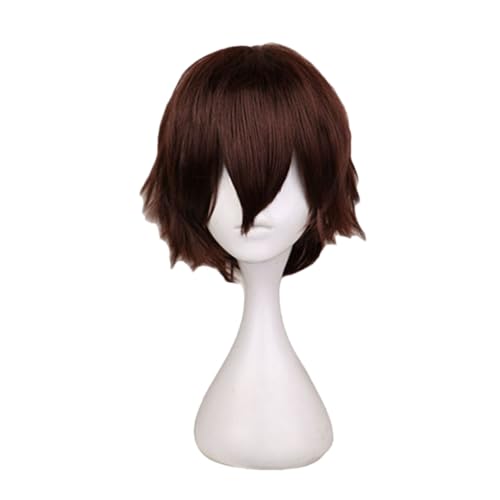 Halloween-Kostüme, Cosplay-Perücken Für Männer Und Frauen, Hitzefaser-Perücke, 30,5 Cm Dark Brown One Size von Sweejim