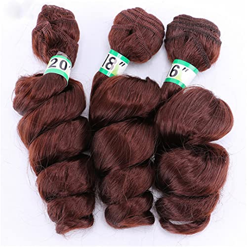 Loose Wave Curly Hair Bundles Synthetic Hair Weave 3 Pieces/Lot 16 18 20 inch Two Tone Ombre Black /27# For Women #33 16 18 20 Inch Mixed von Sweejim