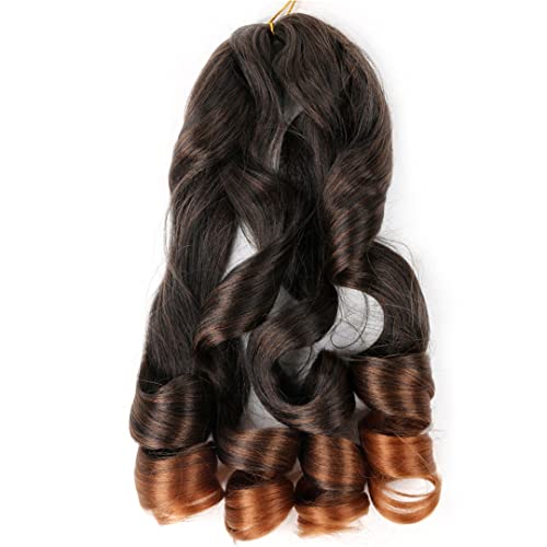 Loose Wave Spiral Curl Braids Crochet Hair French Curl Synthetic Ombre Pre Stretched Braiding Hair Extensions For Braiding Women T30 22inches 8Pcs/Lot von Sweejim