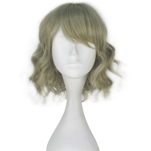 Mädchen Erwachsene Unisex Synthetische Kurze Lockige Helle Rolle Haar Cosplay Party Perücke 12inches von Sweejim