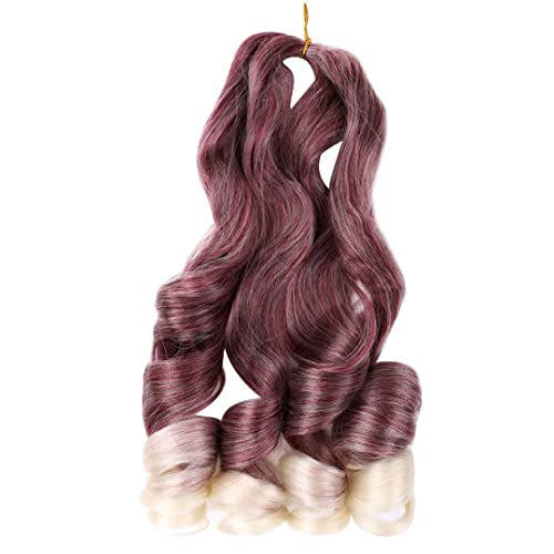 Spiral Curl Braids Crochet Hair 22 Inch Loose Wave Braiding Hair Extensions For Braiding Ombre Crochet Braids Curly Ends Women 530-613 22inches 1Pcs/Lot von Sweejim
