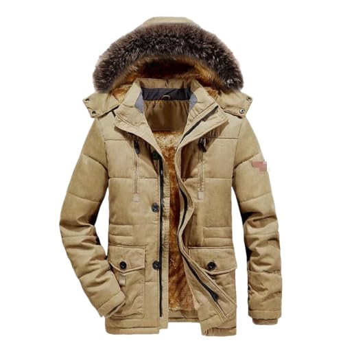 Sweejim Männer Lange Winterjacken Mit Kapuze Warme Parkas Fleece Daunenjacken Mode Outdoor Casual Jacken von Sweejim