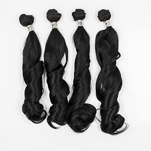 Synthetic Curly Hair Bundles Bouncy Curls Bundles For Black Woman Long Wave Hair Weave Heat Bundles Wonder Curl 4Pcs #1 20 20 22 24 von Sweejim