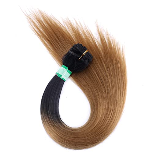 Synthetic Hair Weave Straight Hair Bundles Only High Temperature Synthetic Hair Extensions For Black Women T1B27 16 18 20 inch von Sweejim