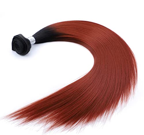 Synthetic Omber Hair T1B/Red Long Straight Hair Weaving One Bundles Deal Hair Weft Colorful Hair Pieces For Girls 1B 350 18inch von Sweejim