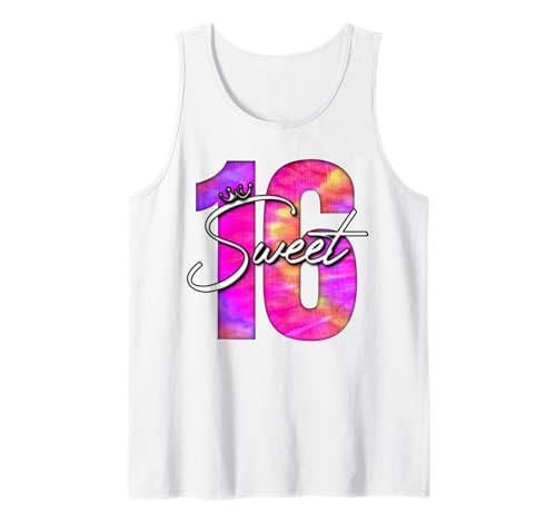 Süße 16 Geschenke für Mädchen im Tie-Dye-Stil zum 16. Geburtstag Tank Top von Sweet 16 Matching Family Gifts For Girls HH