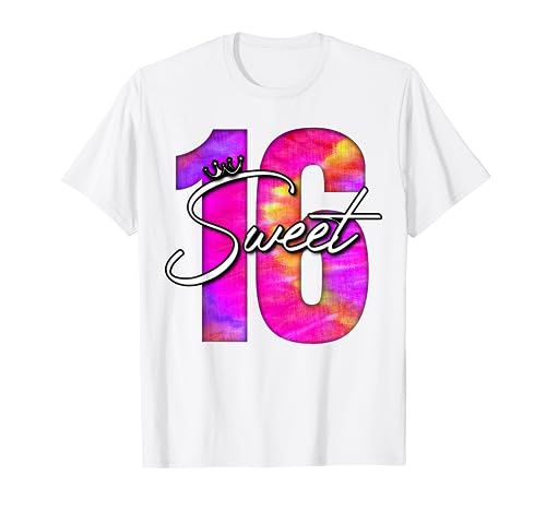 Sweet 16 Geschenke für Mädchen, Batik-Stil zum 16. Geburtstag T-Shirt von Sweet 16 Matching Family Gifts For Girls HH
