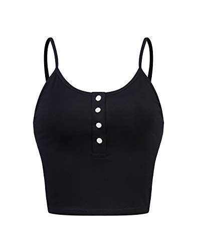 Sweet Bei J Damen Träger Crop Spaghetti Top Oberteile Crop Tops Camisole Schwarz S von Sweet Bei J