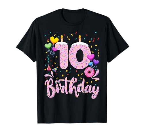 10. Geburtstag Mädchen 10 Jahre alt Donut Geburtstag Party Thema T-Shirt 10. Geburtstag Mädchen 10 Jahre alt Donut Geburtstag Party Thema T-Shirt von Sweet Doughnut 10th Birthday Gift For Kid Girl