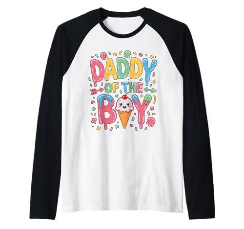 Daddy des Jungen Fun Ice Cream Graphic Dad Vater Raglan Daddy des Jungen Fun Ice Cream Graphic Dad Vater Raglan von Sweet Family Bond Apparel