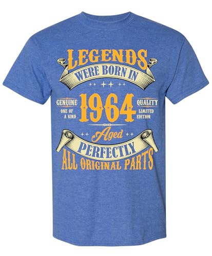 60. Geburtstag Shirt für Männer, Legends were Born in 1963, Vintage 60 Years Old T-Shirt, Blau meliert, XL von Sweet Gisele