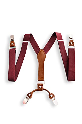 Sweet Leaf Hochwertige Rote Hosenträger Einstellbar - 4 Clips - Y Form - Klassisch, Elegant und Modern von Sweet Leaf