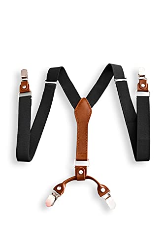 Sweet Leaf Hochwertige Schwarz Hosenträger Einstellbar - 4 Clips - Y Form - Klassisch, Elegant und Modern von Sweet Leaf