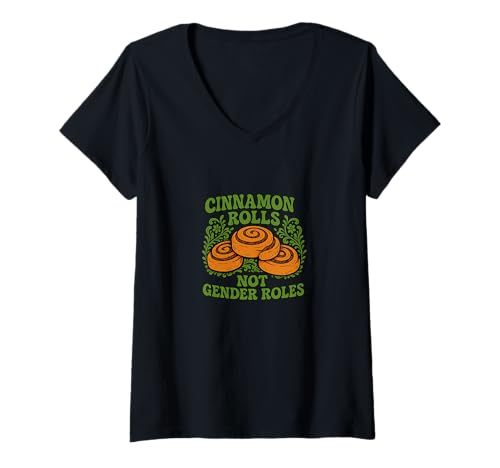Damen Zimtschnecken sind Keine Geschlechterrollen Lustiger feministischer Stolz T-Shirt mit V-Ausschnitt Damen Zimtschnecken sind Keine Geschlechterrollen Lustiger feministischer Stolz T-Shirt mit V-Ausschnitt von Sweet Rebellion Collective