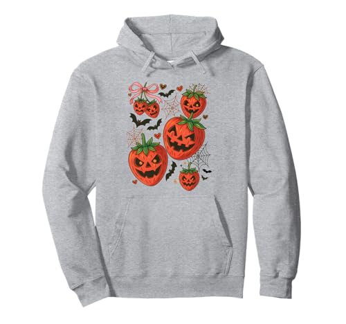 Niedliche Halloween-Erdbeer-Jack-O'-Lantern Gesichter Frauen Mädchen Pullover Hoodie von Sweet Spooky Halloween Strawberry Costume Tees