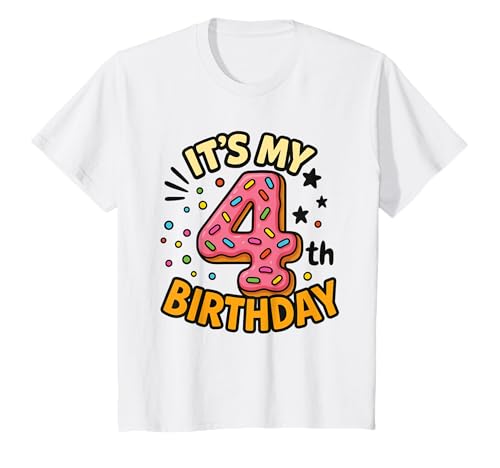 Kids It's My 4th Birthday Donut-Themenparty T-Shirt Kids It's My 4th Birthday Donut-Themenparty T-Shirt von Sweet Sprinkle Donut Birthday Party Kids Apparel