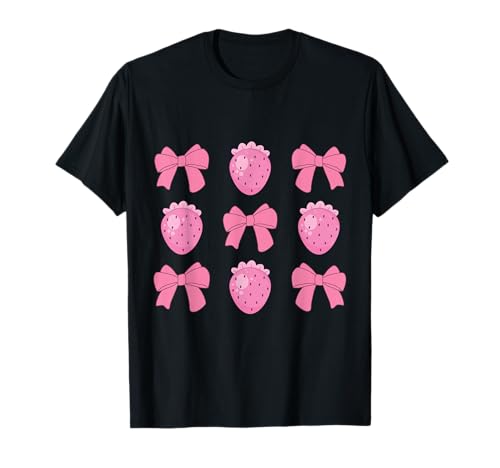 Rosa Erdbeerkokette ästhetisch mit süßer Schleife Mädchen Frauen T-Shirt Rosa Erdbeerkokette ästhetisch mit süßer Schleife Mädchen Frauen T-Shirt von Sweet Strawberry Coquette