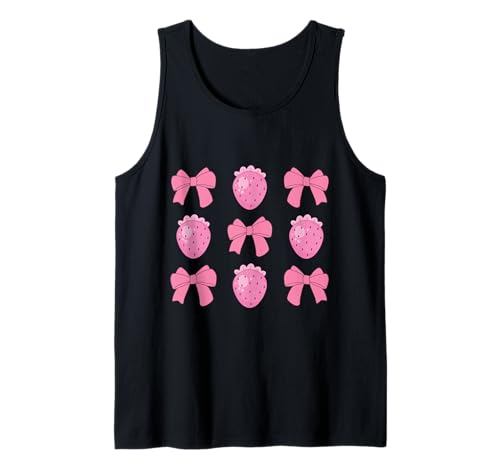 Rosa Erdbeerkokette ästhetisch mit süßer Schleife Mädchen Frauen Tank Top Rosa Erdbeerkokette ästhetisch mit süßer Schleife Mädchen Frauen Tank Top von Sweet Strawberry Coquette