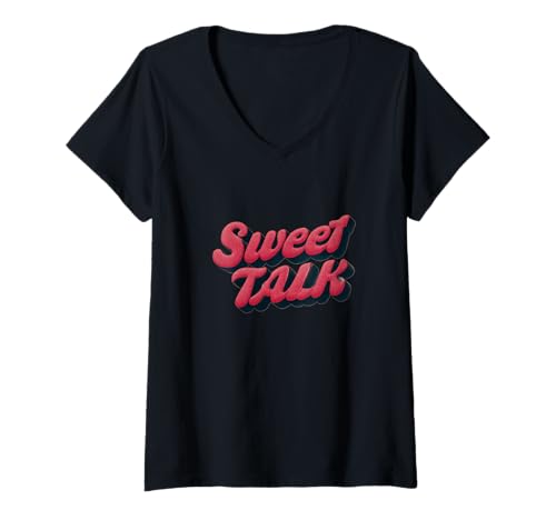 Damen Fantastisches Sweet Talk-Sprachemblem T-Shirt mit V-Ausschnitt Damen Fantastisches Sweet Talk-Sprachemblem T-Shirt mit V-Ausschnitt von Sweet Talk Outfit
