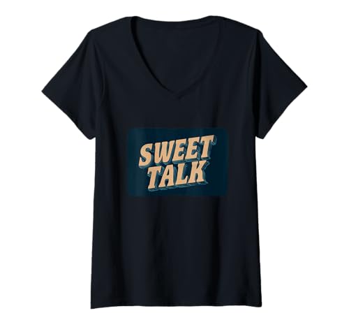 Damen Ziemlich süßes Gesprächsmotto T-Shirt mit V-Ausschnitt Damen Ziemlich süßes Gesprächsmotto T-Shirt mit V-Ausschnitt von Sweet Talk Outfit
