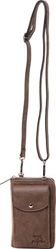 SWEET&PSYCHO GELDBÖRSE/Pochette/Handy-Fach 6006/50/0 PSYCHOBRAUN 18 x 4 x 11 cm (Maße ohne Umhänge Gurt) für große Handy´s NEU EXTRA BREIT von Sweet & Psycho