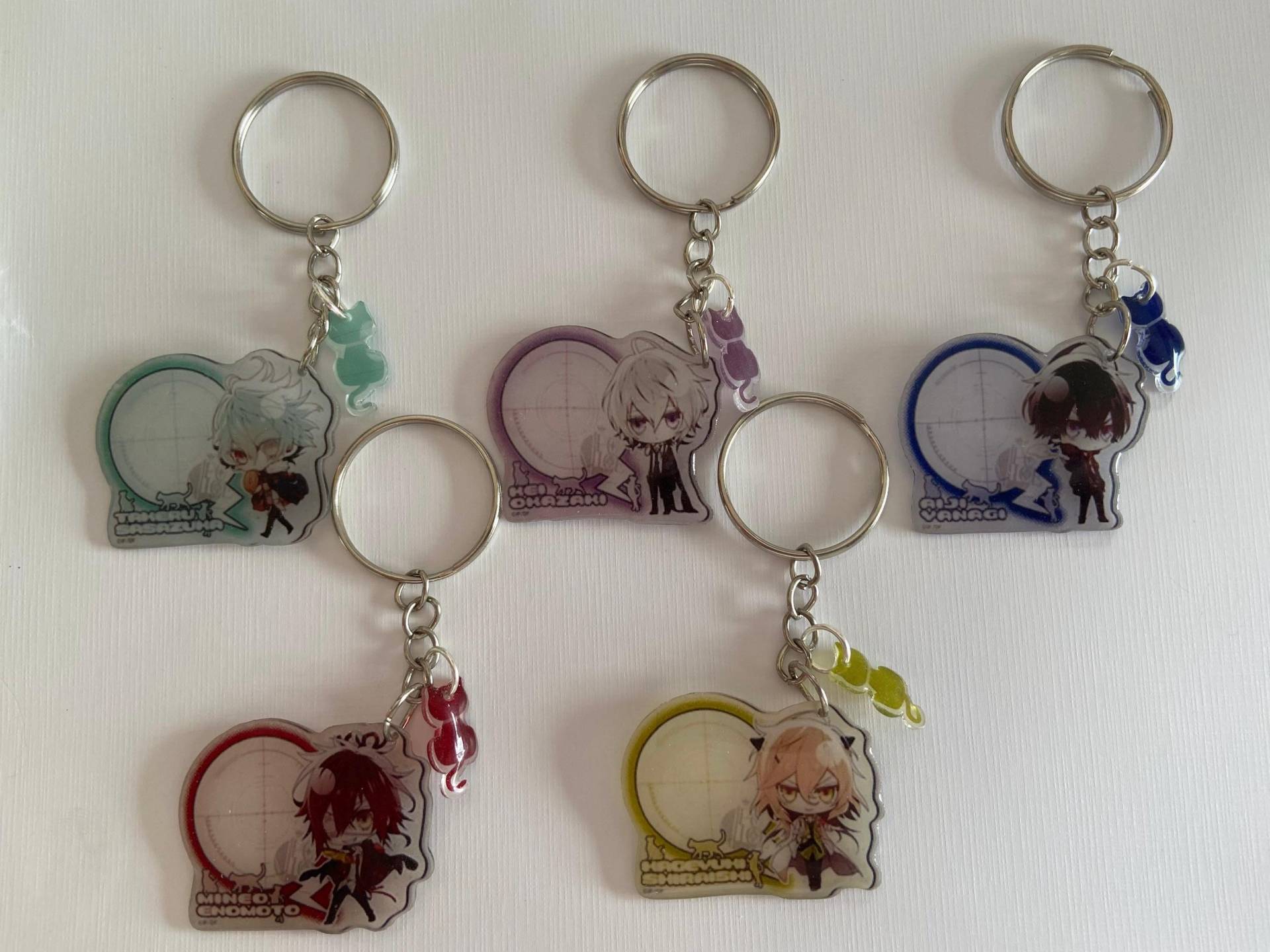 Cxm Chibi Schlüsselanhänger Halskette X Malice Kittens Takeru Kei Aiji Mineo Kageyuki Acryl Doppelseitig Transparent von SweetAndKawaiiDreams