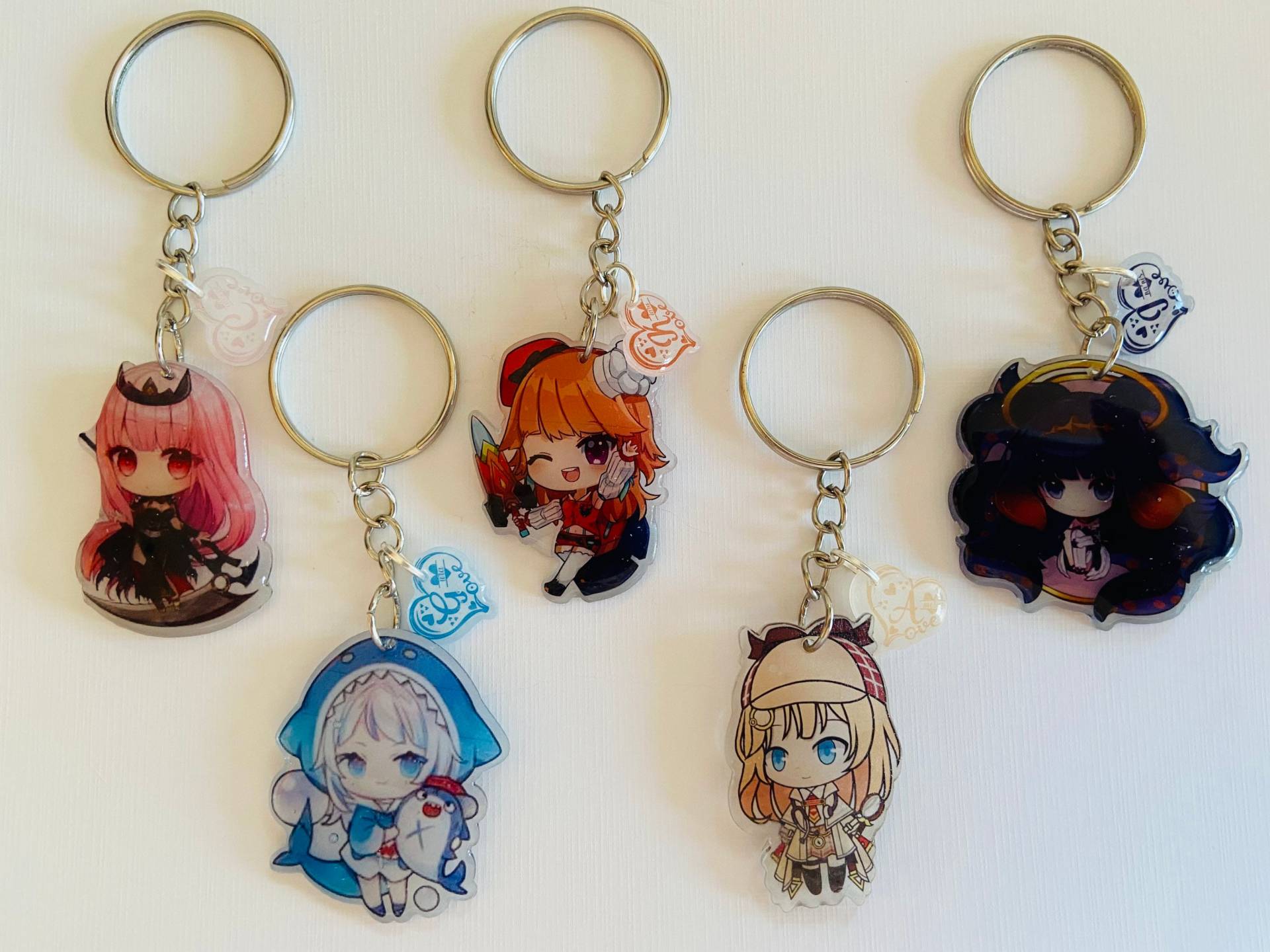 Vtuber Hololive Calliope Kiara Inanis Gura Amelia Chibi Acryl Doppelseitiger Klarer Schlüsselanhänger von SweetAndKawaiiDreams