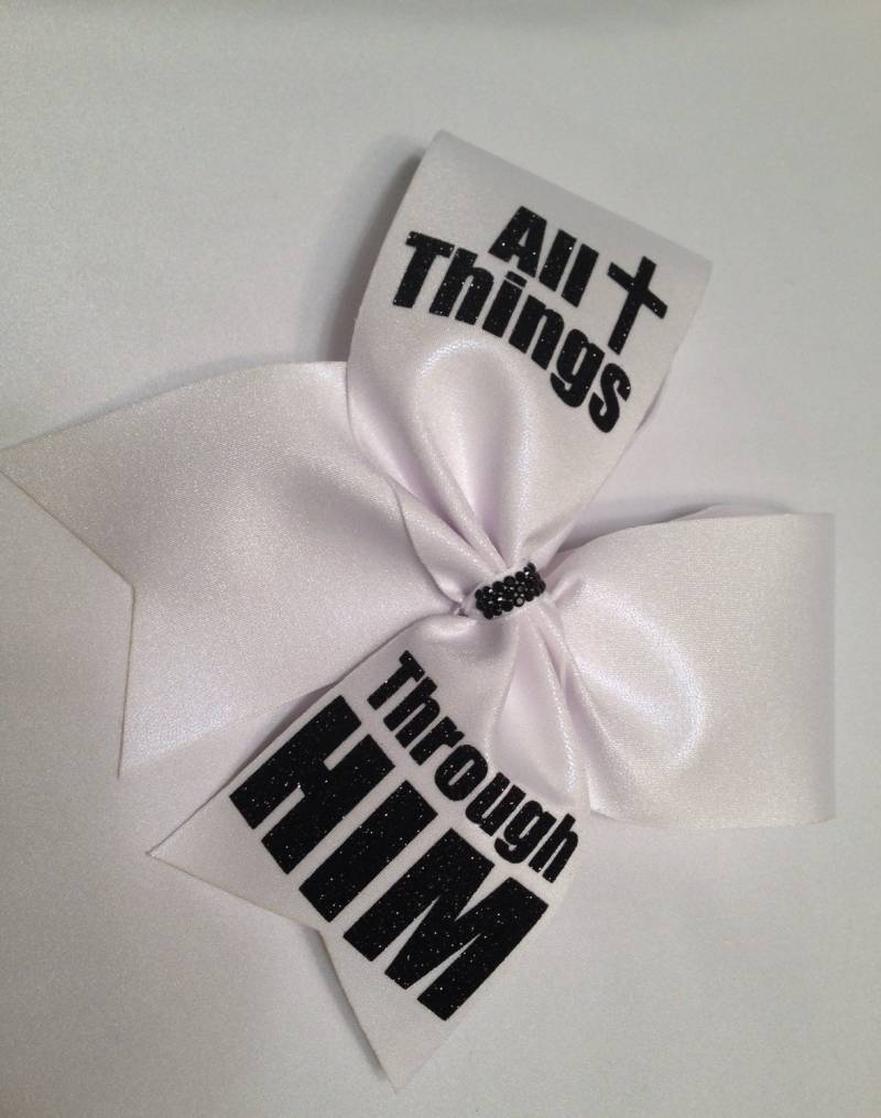 Alle Dinge Durch Ihn Cheer Bow Strass Glitzer Akzent von SweetAngelDreamBows