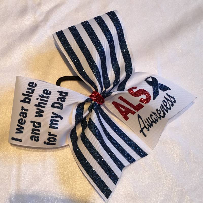 Als, Lou-Gehrig-Krankheit Bewusstsein Glitzer Streifen Jubeln Bogen von SweetAngelDreamBows